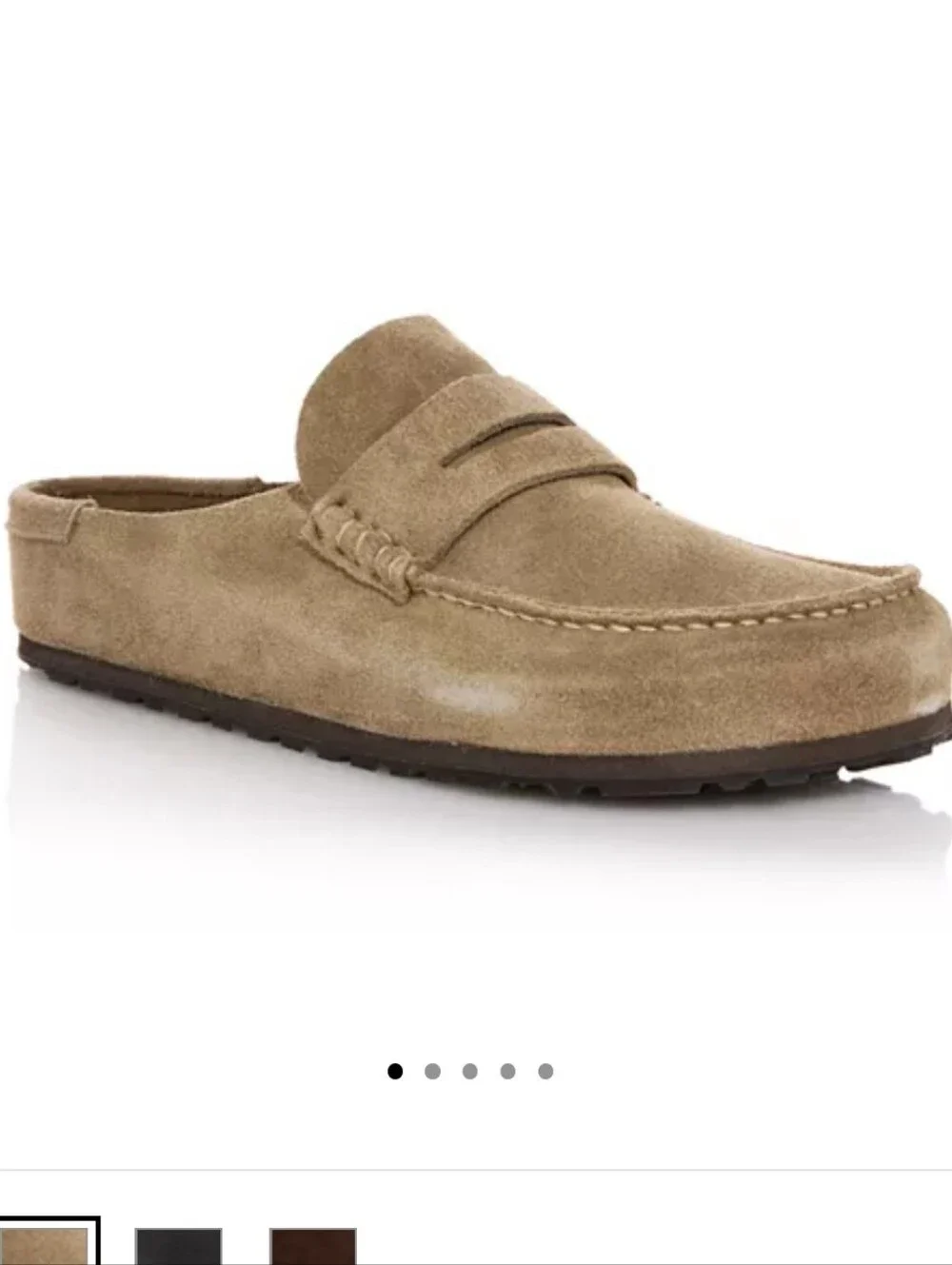 Birkenstock Suede Penny Loafers in Beige